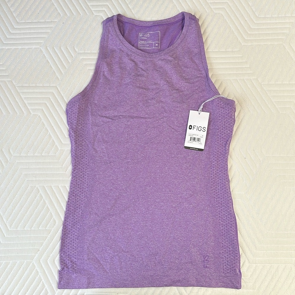 FIGS MEDIUM Salta Seamless Tank. HEATHER PURPLE.
